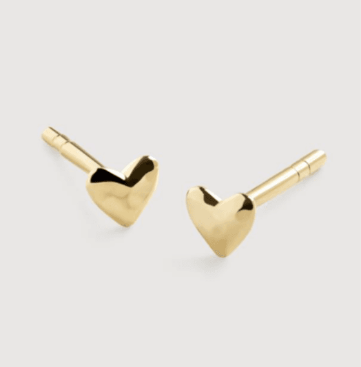 Recalled 14k Yellow Gold Mini Heart Stud Earrings (SKU YG-EA-HARS-NON)