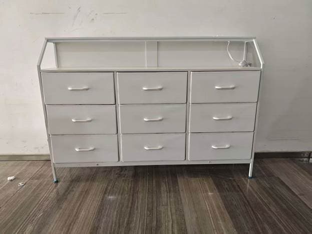 Recalled KKL Fabric 9-Drawer Dresser in white (front)