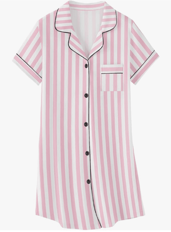 Recalled Umeyda Shortsleeve Nightgown – Baby Pink Stripe