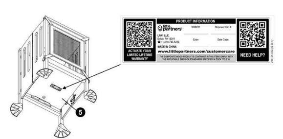 Recalled Grow 'N Stow Folding Learning Tower (model and date code location)