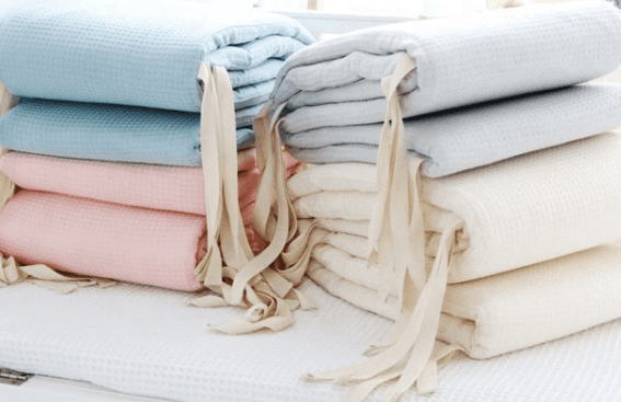 Recalled Little Pea Shop Crib Bumpers - "Waffle Bedding Accessory"