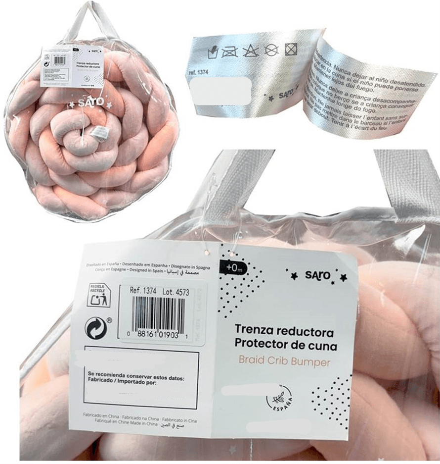 Location of product tags showing "Ref. 1374"