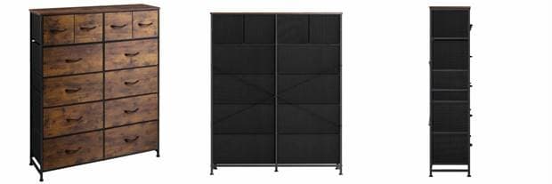 Recalled WLIVE Fabric 12-Drawer Dresser in Rustic Brown Wood Grain Print