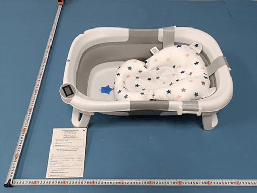 Side view of Recalled Napei Collapsible Infant Bath Tub