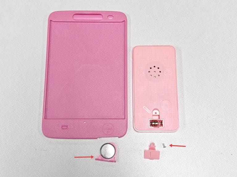 Recalled Meaicezli Toy Cell Phone and Writing Tablet (back view)