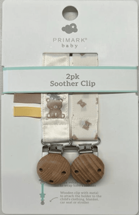 Recalled Primark Little Bear 2-pack Soother Clip