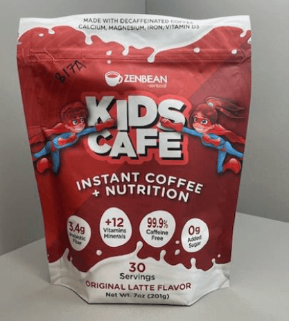 Recalled Zenbean Kids Café Instant Coffee+ Nutrition Original Latte (30srvs) - front