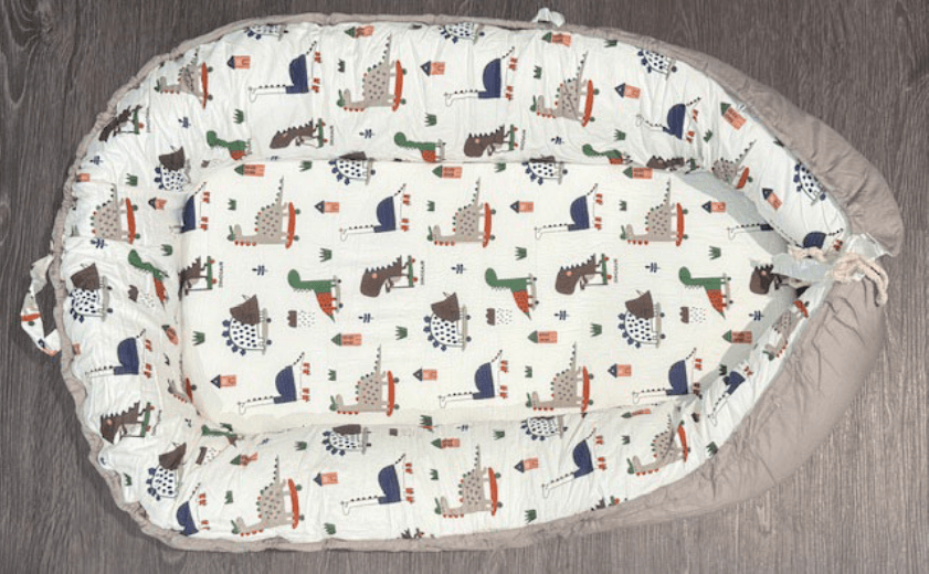 Recalled BBWOO Baby Lounger in Gray Dinosaur