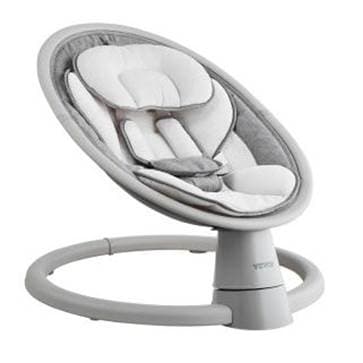 Recalled Vevor Baby Swing in White/Gray with Gray Base, Model Number BB702A