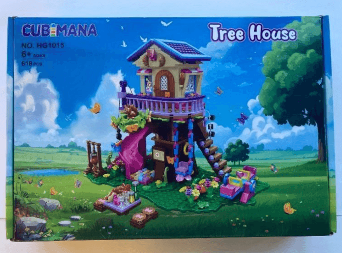 Recalled Cubimana Treehouse Building Set - front of the packaging